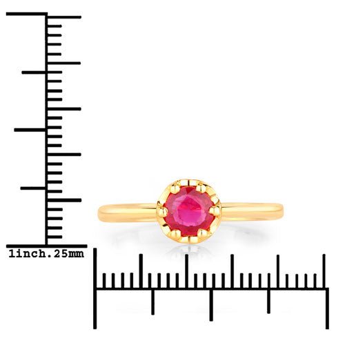 0.50 Carat Genuine Ruby 14K Yellow Gold Ring - Rings - Custom Crafting Alliance, LLC