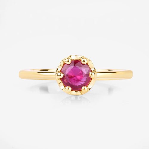 0.50 Carat Genuine Ruby 14K Yellow Gold Ring - Rings - Custom Crafting Alliance, LLC