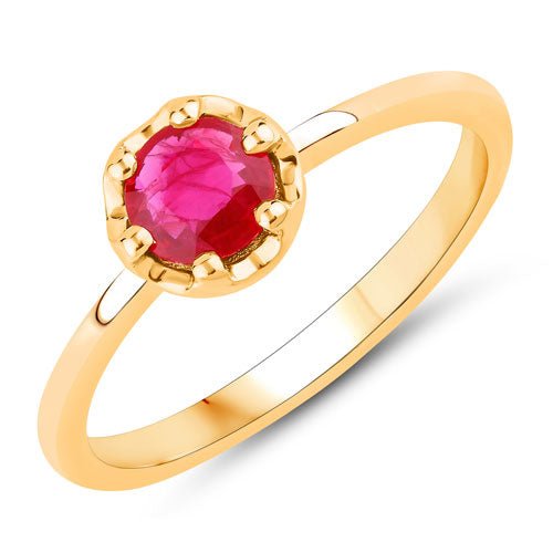 0.50 Carat Genuine Ruby 14K Yellow Gold Ring - Rings - Custom Crafting Alliance, LLC