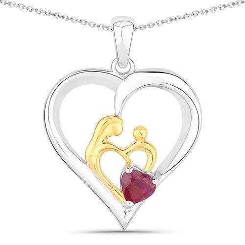 0.50 Carat Genuine Ruby .925 Sterling Silver Pendant - Pendants - Custom Crafting Alliance, LLC