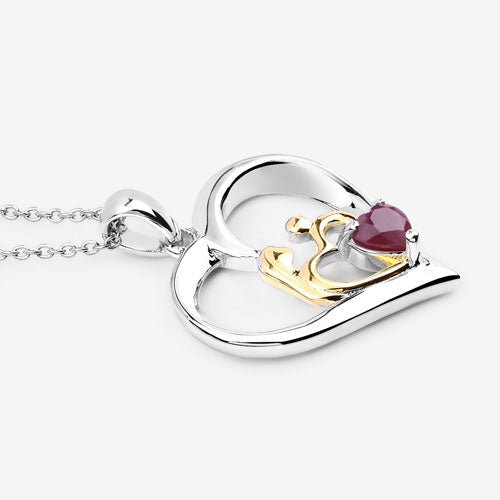0.50 Carat Genuine Ruby .925 Sterling Silver Pendant - Pendants - Custom Crafting Alliance, LLC