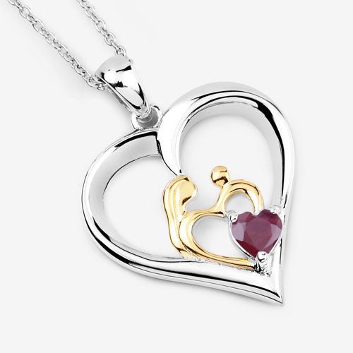 0.50 Carat Genuine Ruby .925 Sterling Silver Pendant - Pendants - Custom Crafting Alliance, LLC