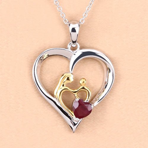0.50 Carat Genuine Ruby .925 Sterling Silver Pendant - Pendants - Custom Crafting Alliance, LLC
