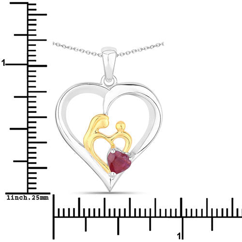 0.50 Carat Genuine Ruby .925 Sterling Silver Pendant - Pendants - Custom Crafting Alliance, LLC