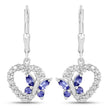0.50 Carat Genuine Tanzanite and Created White Sapphire .925 Sterling Silver Earrings - Earrings - Custom Crafting Alliance, LLC