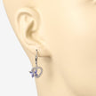 0.50 Carat Genuine Tanzanite and Created White Sapphire .925 Sterling Silver Earrings - Earrings - Custom Crafting Alliance, LLC