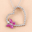 0.52 Carat Genuine Ruby and Created White Sapphire .925 Sterling Silver Pendant - Pendants - Custom Crafting Alliance, LLC