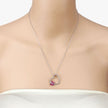 0.52 Carat Genuine Ruby and Created White Sapphire .925 Sterling Silver Pendant - Pendants - Custom Crafting Alliance, LLC