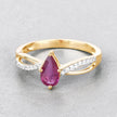 0.52 Carat Genuine Ruby and White Diamond 14K Yellow Gold Ring - Rings - Custom Crafting Alliance, LLC
