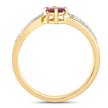 0.52 Carat Genuine Ruby and White Diamond 14K Yellow Gold Ring - Rings - Custom Crafting Alliance, LLC