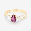 0.52 Carat Genuine Ruby and White Diamond 14K Yellow Gold Ring - Rings - Custom Crafting Alliance, LLC