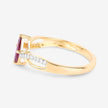 0.52 Carat Genuine Ruby and White Diamond 14K Yellow Gold Ring - Rings - Custom Crafting Alliance, LLC