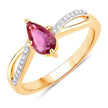 0.52 Carat Genuine Ruby and White Diamond 14K Yellow Gold Ring - Rings - Custom Crafting Alliance, LLC