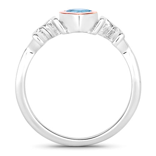 0.52 Carat Genuine Swiss Blue Topaz .925 Sterling Silver Ring - Rings - Custom Crafting Alliance, LLC