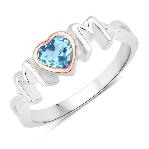 0.52 Carat Genuine Swiss Blue Topaz .925 Sterling Silver Ring - Rings - Custom Crafting Alliance, LLC