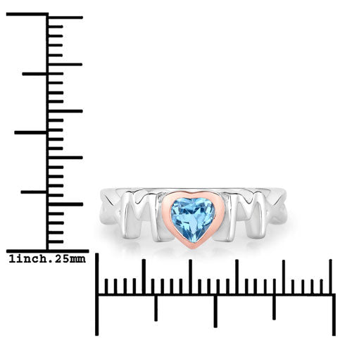 0.52 Carat Genuine Swiss Blue Topaz .925 Sterling Silver Ring - Rings - Custom Crafting Alliance, LLC
