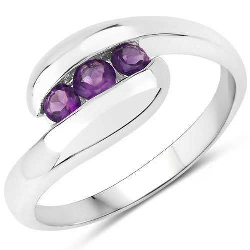 0.54 Carat Genuine Amethyst .925 Sterling Silver Ring - Rings - Custom Crafting Alliance, LLC
