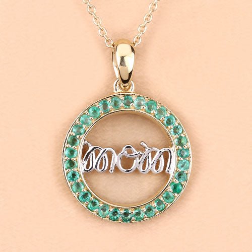 0.54 Carat Genuine Emerald .925 Sterling Silver Pendant - Pendants - Custom Crafting Alliance, LLC