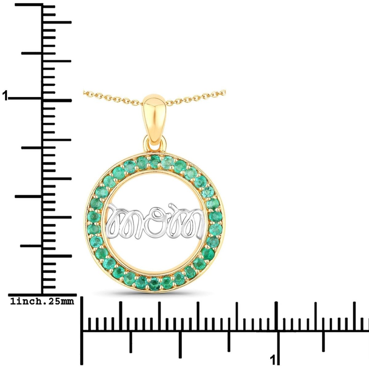 0.54 Carat Genuine Emerald .925 Sterling Silver Pendant - Pendants - Custom Crafting Alliance, LLC