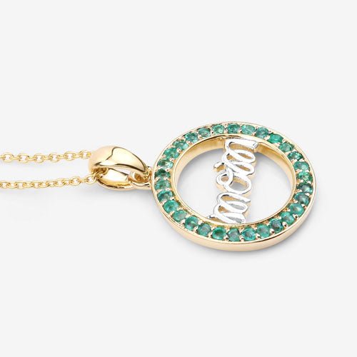 0.54 Carat Genuine Emerald .925 Sterling Silver Pendant - Pendants - Custom Crafting Alliance, LLC