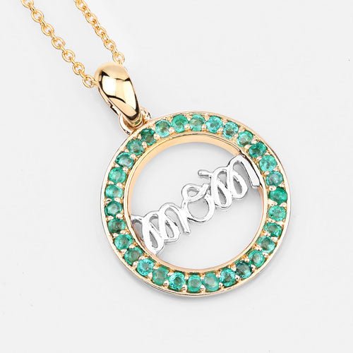 0.54 Carat Genuine Emerald .925 Sterling Silver Pendant - Pendants - Custom Crafting Alliance, LLC