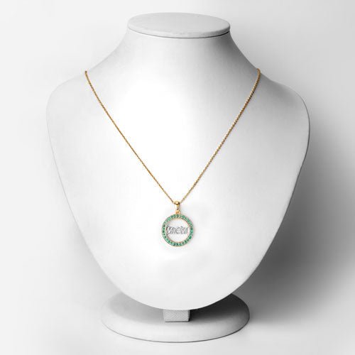 0.54 Carat Genuine Emerald .925 Sterling Silver Pendant - Pendants - Custom Crafting Alliance, LLC