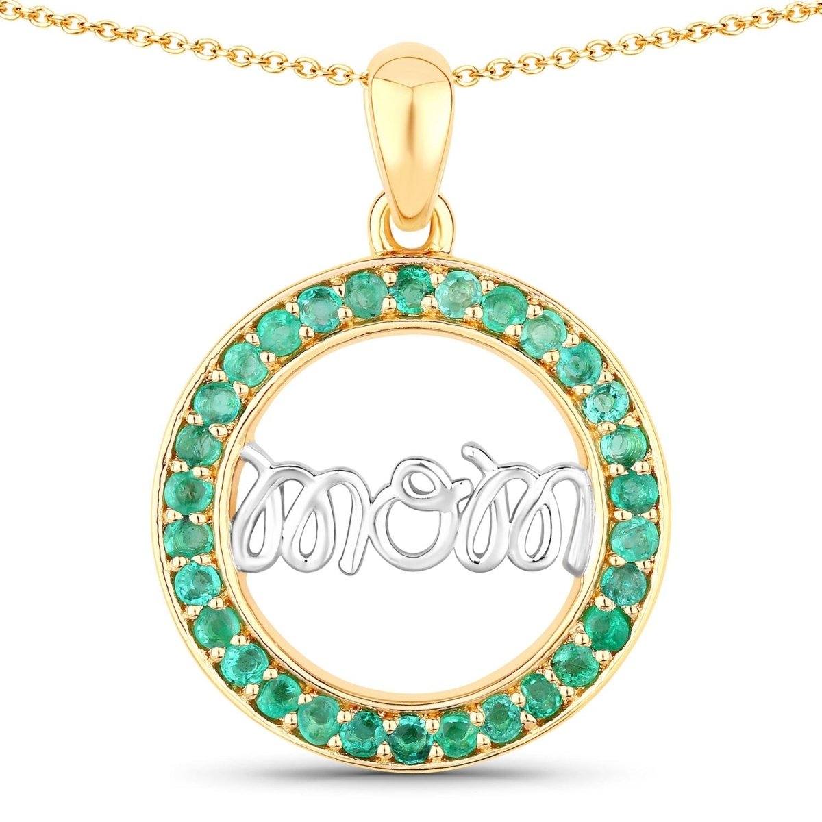 0.54 Carat Genuine Emerald .925 Sterling Silver Pendant - Pendants - Custom Crafting Alliance, LLC