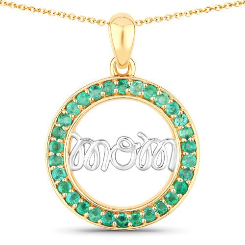 0.54 Carat Genuine Emerald .925 Sterling Silver Pendant - Pendants - Custom Crafting Alliance, LLC