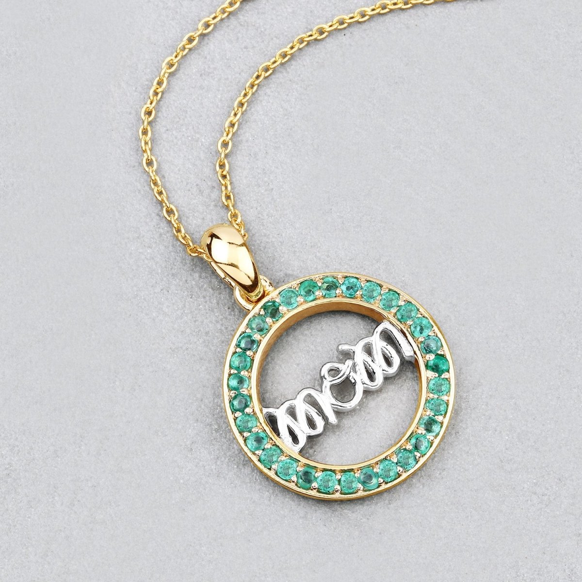 0.54 Carat Genuine Emerald .925 Sterling Silver Pendant - Pendants - Custom Crafting Alliance, LLC