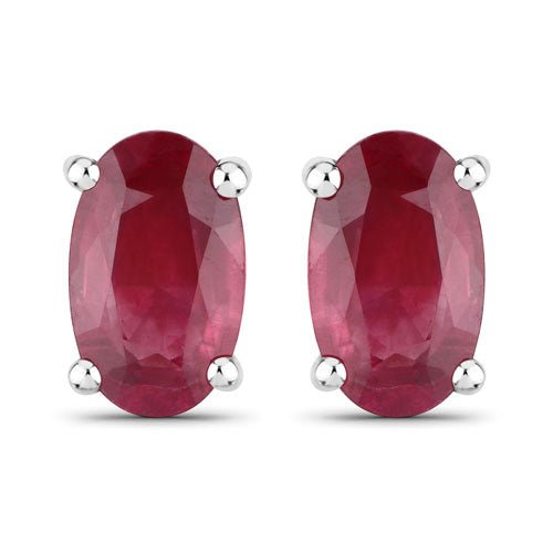 0.54 Carat Genuine Ruby 14K White Gold Earrings - Earrings - Custom Crafting Alliance, LLC