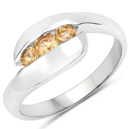 0.55 Carat Genuine Citrine .925 Sterling Silver Ring - Rings - Custom Crafting Alliance, LLC