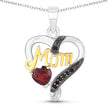 0.55 Carat Genuine Garnet and Black Spinel .925 Sterling Silver Pendant - Pendants - Custom Crafting Alliance, LLC