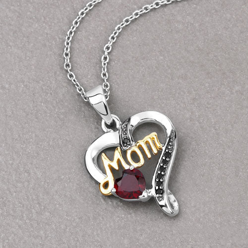0.55 Carat Genuine Garnet and Black Spinel .925 Sterling Silver Pendant - Pendants - Custom Crafting Alliance, LLC