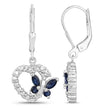 0.57 Carat Genuine Blue Sapphire and Created White Sapphire .925 Sterling Silver Earrings - Earrings - Custom Crafting Alliance, LLC