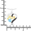 0.57 Carat Genuine Swiss Blue Topaz and Black Spinel .925 Sterling Silver Pendant - Pendants - Custom Crafting Alliance, LLC