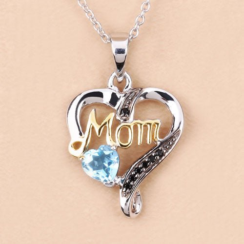 0.57 Carat Genuine Swiss Blue Topaz and Black Spinel .925 Sterling Silver Pendant - Pendants - Custom Crafting Alliance, LLC