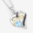 0.57 Carat Genuine Swiss Blue Topaz and Black Spinel .925 Sterling Silver Pendant - Pendants - Custom Crafting Alliance, LLC