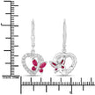 0.59 Carat Genuine Ruby and Created White Sapphire .925 Sterling Silver Earrings - Earrings - Custom Crafting Alliance, LLC