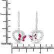 0.59 Carat Genuine Ruby and Created White Sapphire .925 Sterling Silver Earrings - Earrings - Custom Crafting Alliance, LLC