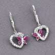 0.59 Carat Genuine Ruby and Created White Sapphire .925 Sterling Silver Earrings - Earrings - Custom Crafting Alliance, LLC
