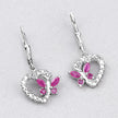 0.59 Carat Genuine Ruby and Created White Sapphire .925 Sterling Silver Earrings - Earrings - Custom Crafting Alliance, LLC