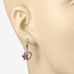 0.59 Carat Genuine Ruby and Created White Sapphire .925 Sterling Silver Earrings - Earrings - Custom Crafting Alliance, LLC