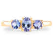 18K Yellow Gold Plated 0.90 Carat Genuine Tanzanite .925 Sterling Silver Ring