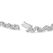10K White Gold 2.00 Cttw Round-Cut and Baguette-Cut Diamond Floral Design Swirl Link 7