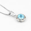 2.32 Carat Genuine Swiss Blue Topaz and White Diamond 14K Yellow Gold with .925 Sterling Silver Pendant