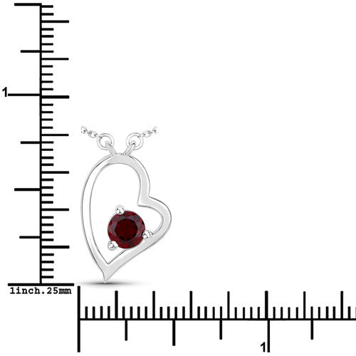 0.60 Carat Genuine Garnet .925 Sterling Silver Necklace - Necklaces - Custom Crafting Alliance, LLC