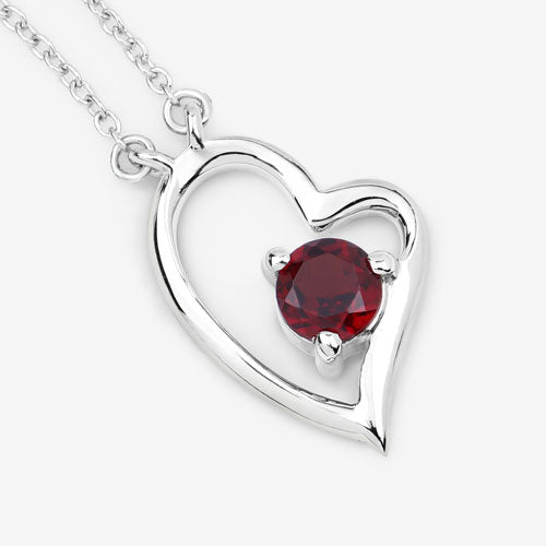 0.60 Carat Genuine Garnet .925 Sterling Silver Necklace - Necklaces - Custom Crafting Alliance, LLC