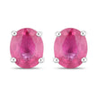 0.60 Carat Genuine Ruby 14K White Gold Earrings - Earrings - Custom Crafting Alliance, LLC