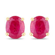 0.60 Carat Genuine Ruby 14K Yellow Gold Earrings - Earrings - Custom Crafting Alliance, LLC