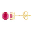0.60 Carat Genuine Ruby 14K Yellow Gold Earrings - Earrings - Custom Crafting Alliance, LLC